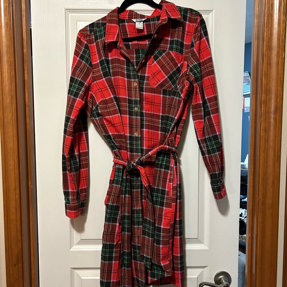 Brand new without tags! Duluth plaid flannel shirt dress.so cute with boots!